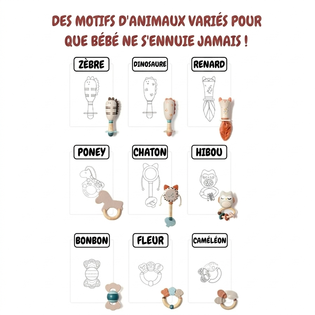 Coffret cadeau de hochets apaisants pour nouveau-né