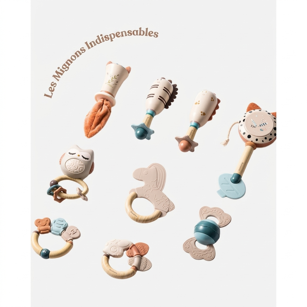 Coffret cadeau de hochets apaisants pour nouveau-né